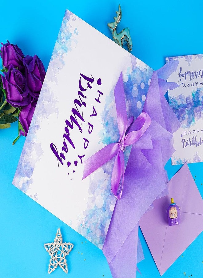 Jaywayang 12.6" Large Purple Happy Birthday Gift Bag with Ribbons, Card and Tissue Papers for Girl Women Birthday Party. - Image 4